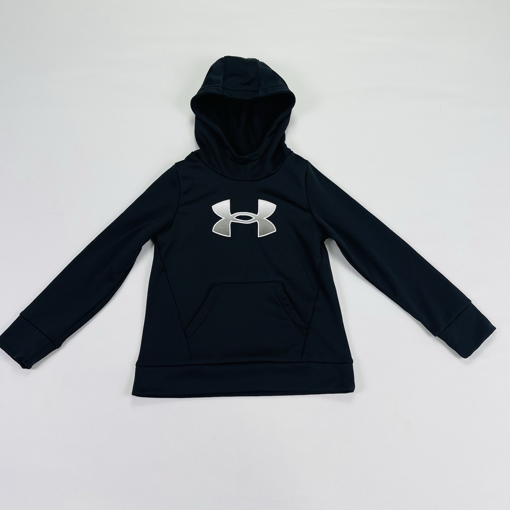 Under Armour Loose Hoodie Black With Logo Boys Youth Size Small
